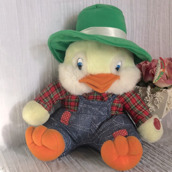 Vintage THE MUSICAL DUCK MAC DUCK chic stuffed plush toy Easter Spring d… - Picture 1 of 14